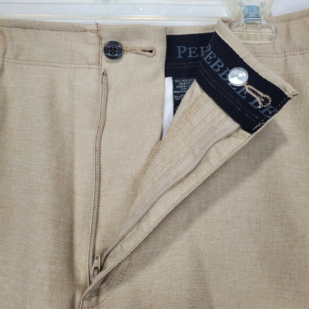 Pebble Beach Men's Outdoor Dry-Luxe Performance Golf Shorts Size 38 Tan / Beige